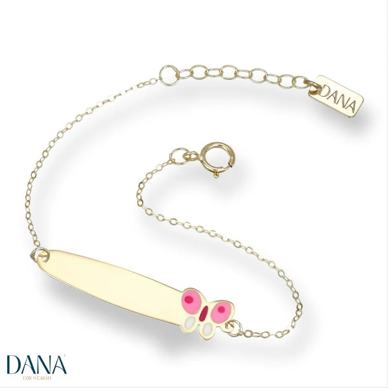 Bracciali Dana Baby targa e farfalla BRBFC07OGSPL13E2