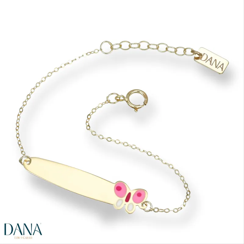 Bracciali Dana Baby targa e farfalla BRBFC07OGSPL13E2