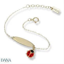 Bracciali Dana Baby targa e coccinella pendente BRBFC33OGSRL13E2