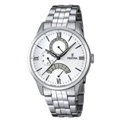 Orologio Festina retrograde quadrante bianco indici