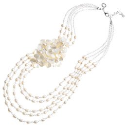 Collana con perle,madreperla e cristalli 500241C